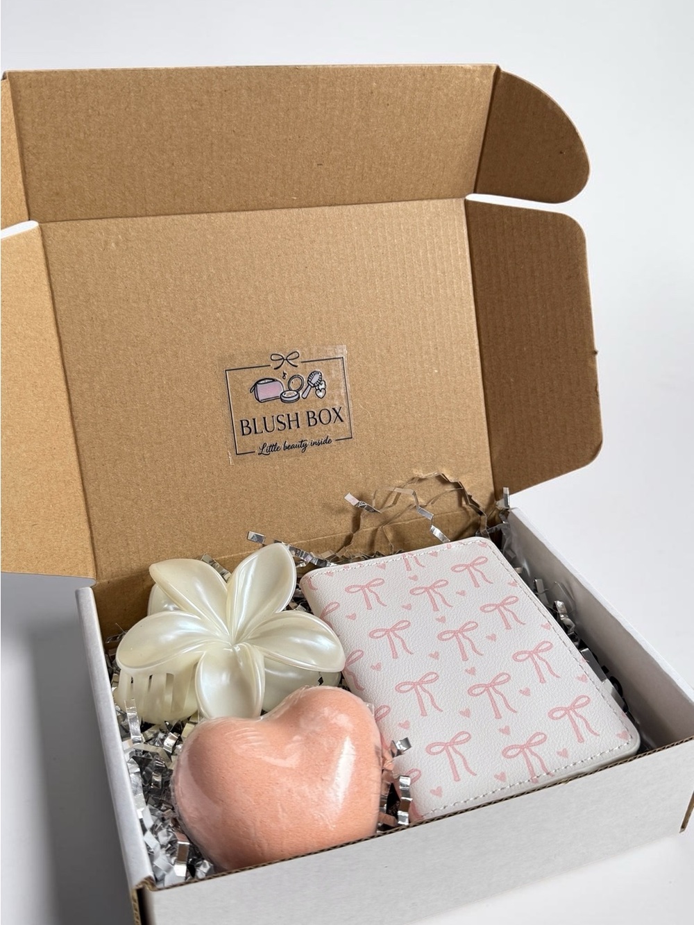 Blush Box Gift Set with Pearlescent Flower Accents
